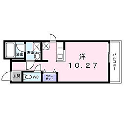 ティアラグレイス 3階ワンルームの間取り