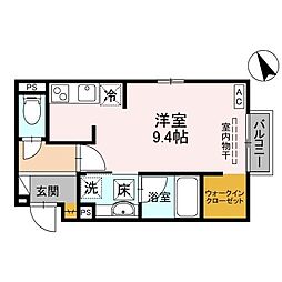 パチオーリ五福 1階ワンルームの間取り