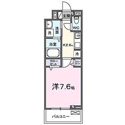ジュネス エアリー 1Kの間取図画像