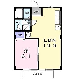 トラッドハイツ柏崎 1LDKの間取図画像
