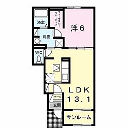 アルドール・アサヒ1 1LDKの間取図画像