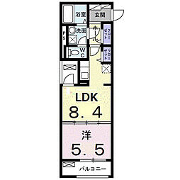 パフュームIII 3階1LDKの間取り