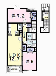 メゾンド・ラ・メール 2階2LDKの間取り