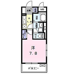 ハーモニーハイツ高畑 1Kの間取図画像