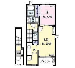 Home5・5・5B 1LDKの間取図画像