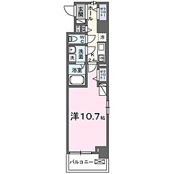 グランピア甚 1Kの間取図画像