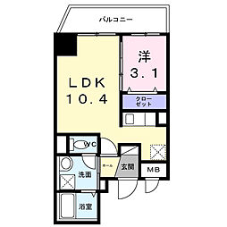 シャラ サーブール 1LDKの間取図画像