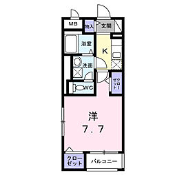 ダウンタウン ワイ 1Kの間取図画像