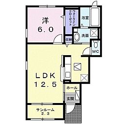ジャンティ　Ｂ 1階1LDKの間取り