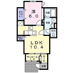 レジデンス上條 1LDKの間取図画像