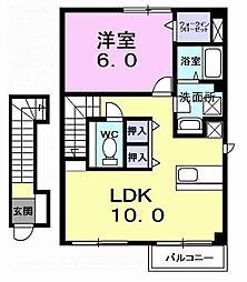 セードル21 2階1LDKの間取り