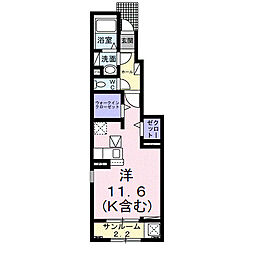 かがやき 1階ワンルームの間取り