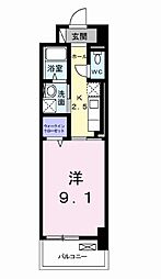 ジュネストラント 1Kの間取図画像