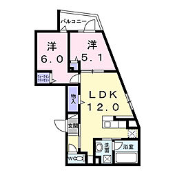 CREVANCE東日暮里 2LDKの間取図画像