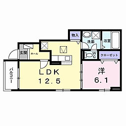 ネロ 1階1LDKの間取り