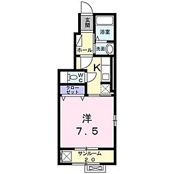 ウェルハイム・千石町Ａ 1階1Kの間取り