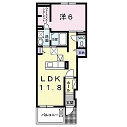 メゾン・サンリット 1階1LDKの間取り