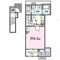 コロレ宝永町 1Kの間取図画像