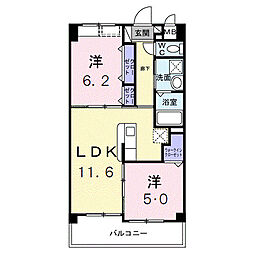 グレートロイヤル リョウチュウ 2LDKの間取図画像