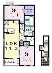 ビバーチェB 2LDKの間取図画像