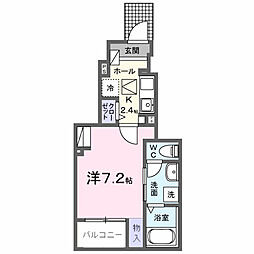 ベルソレイユ青木 1Kの間取図画像