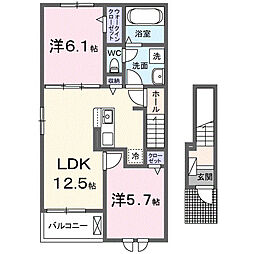 スカイグランデII 2LDKの間取図画像
