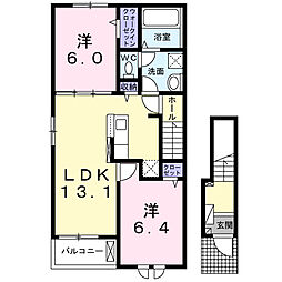 さくら 2LDKの間取図画像