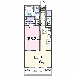 メゾン・ド・フロレゾン 1LDKの間取図画像