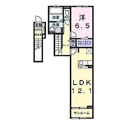 エリオス 1LDKの間取図画像