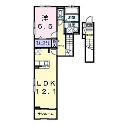 エリオス 1LDKの間取図画像