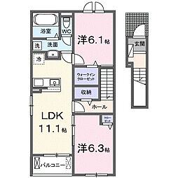 Izumi2(イズミ2) 2LDKの間取図画像