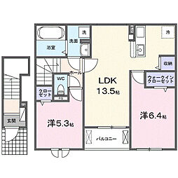 ポレイロ ウン 2LDKの間取図画像