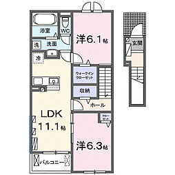 ビオレタB 2LDKの間取図画像
