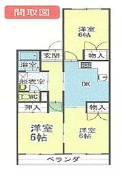不二屋小島ハイツ 3DKの間取図画像