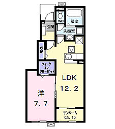 シャンヴェール 1LDKの間取図画像