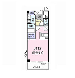 クラール・TY ワンルームの間取図画像