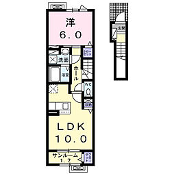 アルブル ヴィラージュ 1LDKの間取図画像