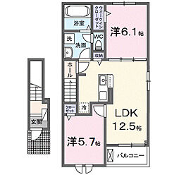 アルデバラン 2LDKの間取図画像