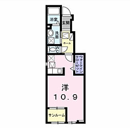 エターナル ヴィレッジIII ワンルームの間取図画像