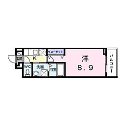カーサ ソラティオ 1Kの間取図画像