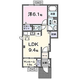 フェレーザ長峰 1LDKの間取図画像
