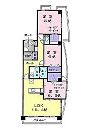 パールヒルズ大森 3LDKの間取図画像