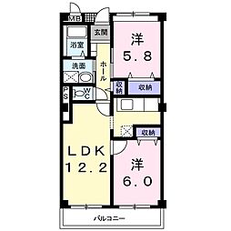 スカイステージ 2LDKの間取図画像