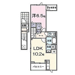 ヒカルサ大宮南中丸ノ-スI 1LDKの間取図画像