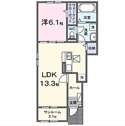 カファーラ・O 1LDKの間取図画像