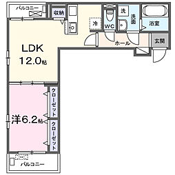 ヒカルサ新潟関屋 1LDKの間取図画像