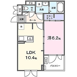 ヒカルサ新潟関屋 1LDKの間取図画像