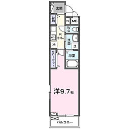 サイカス新屋敷 1Kの間取図画像