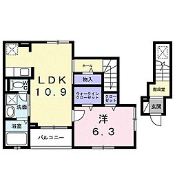 カーサ・ヴェルデ 1LDKの間取図画像