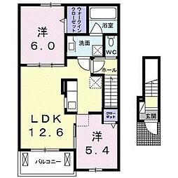 マイフ 2LDKの間取図画像